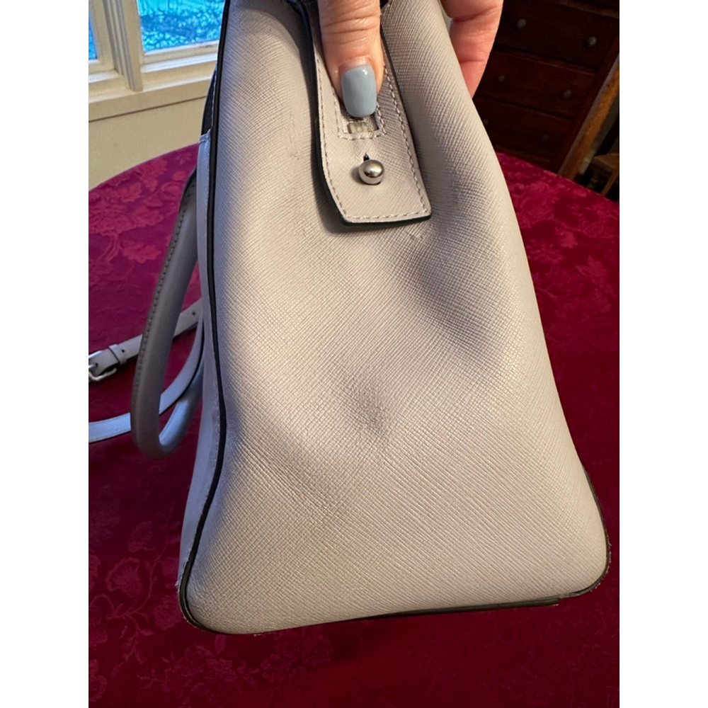 MCM Light Gray/Lavender Leather Satchel w/ Crossbody Strap - Picture 6 of 12